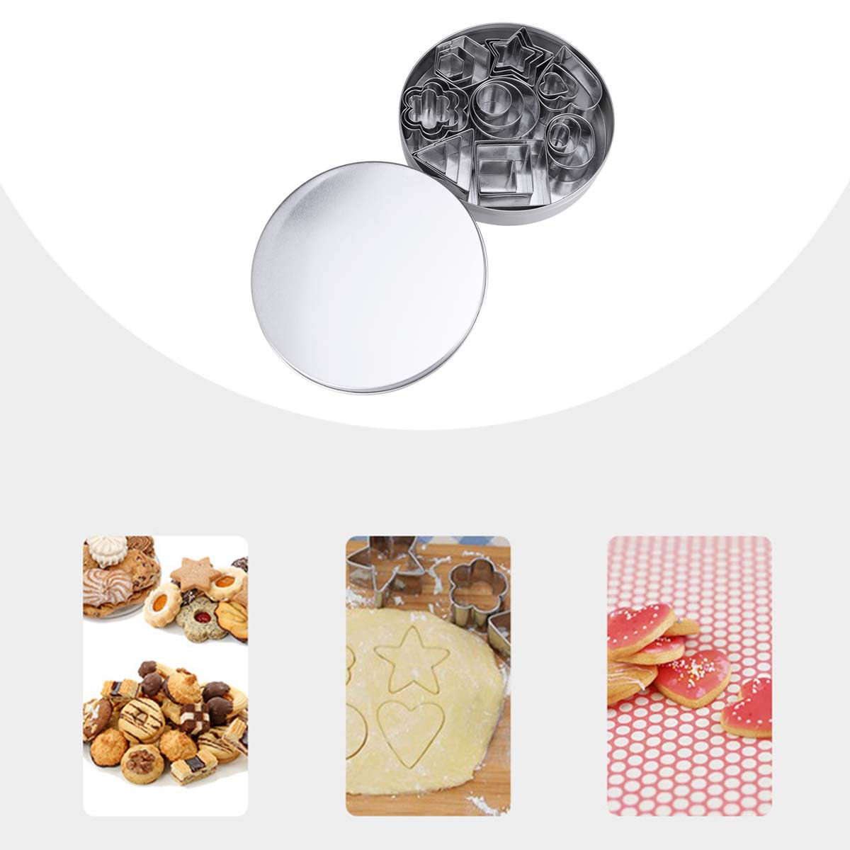 Baking Kitchen Set - Ensemble de 24 emporte-pièces en acier